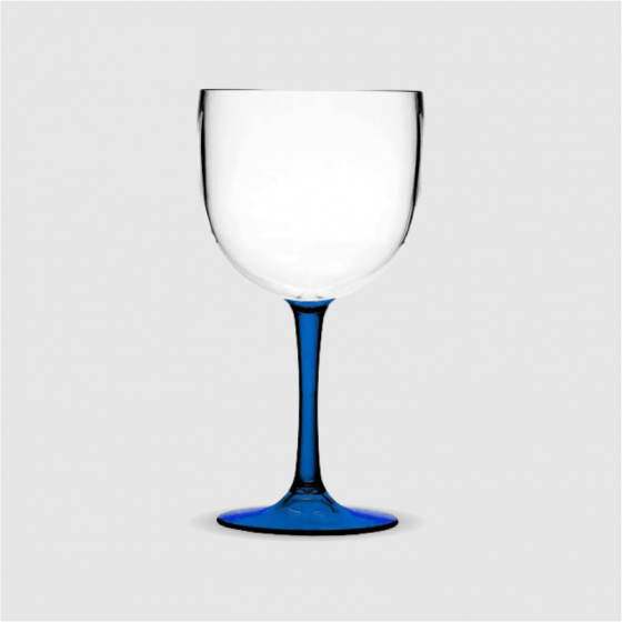 Taça de Gin Trasparente base azul